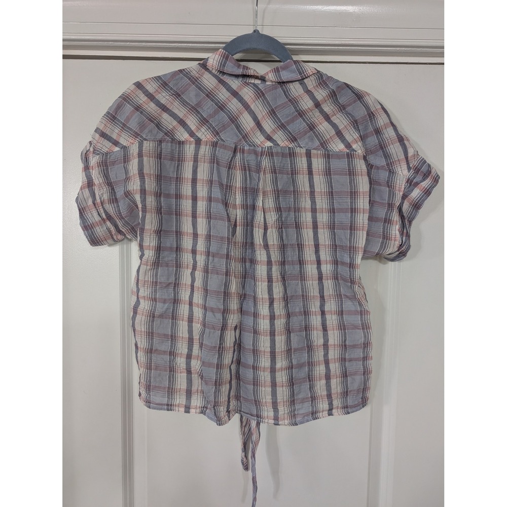 Cloth & Stone Anthropologie Plaid Tie Front Shirt Women's small western beachy - Picture 7 of 7